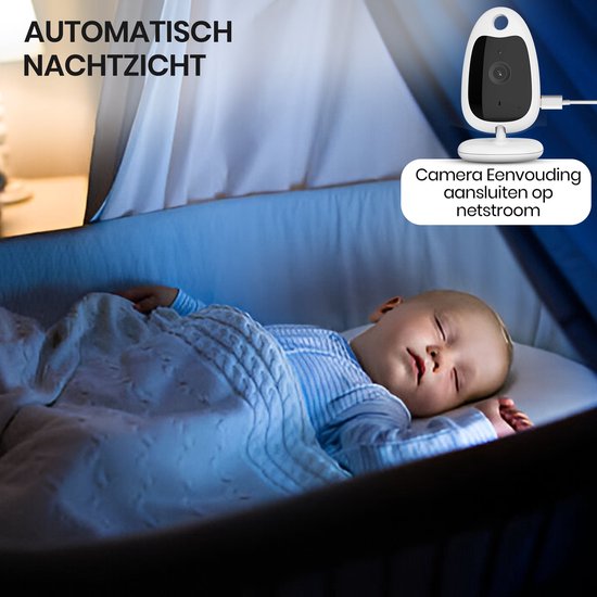 Oemmie Babyphone - Babyphone mit Kamera - Babyphone - Babykamera - Video & Audio - Nachtsicht - Weiß