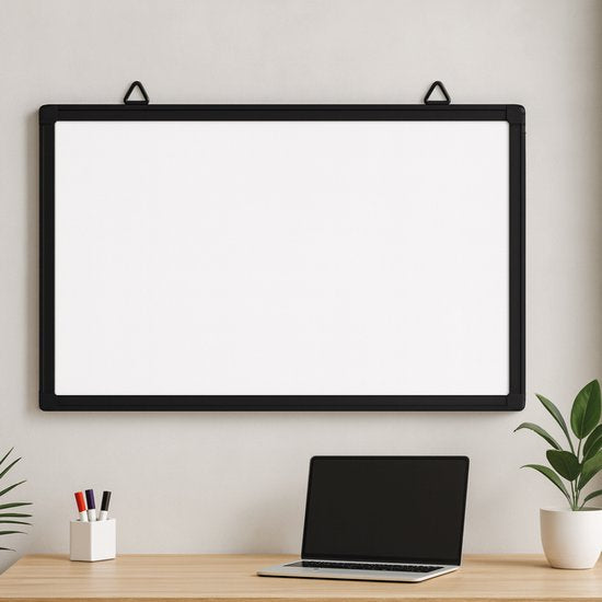 BRASQ Whiteboard 60x90 cm magnetisch - mit Zubehörset (Marker, Radiergummi, Magnete) - Tafel - Magnetische Tafel - schwarz