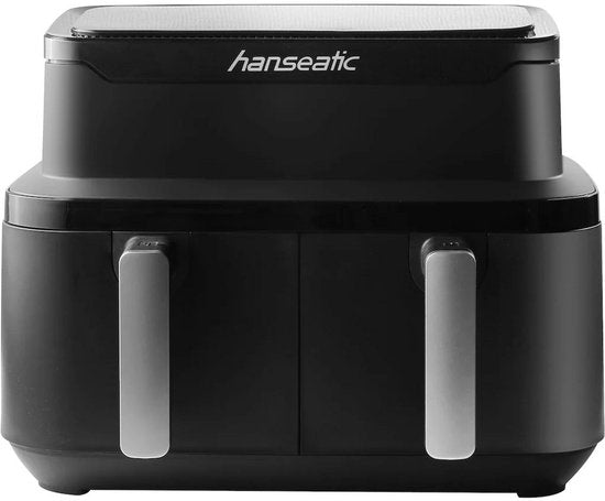 Hanseatic Heißluftfritteuse - 9L – Dual Zone mit 2 Schubladen – 10 Programme – Trocknungsfunktion