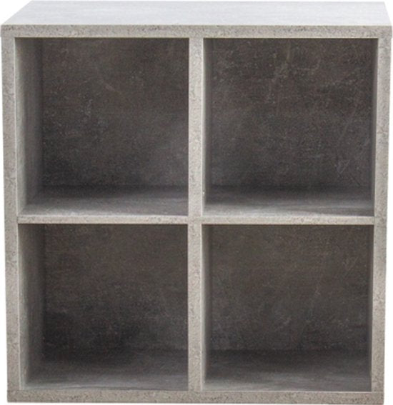 Schallplattenschrank - Aufbewahrung von Schallplatten - Bücherregal - grauer Beton