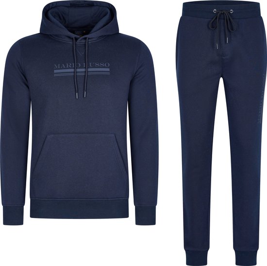 Mario Russo Trainingsanzug Anselm- Hausanzug - Jogginganzug - Hoodie - Navy - M