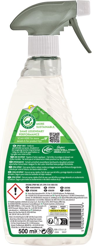 Turtle Wax 54147 Super Hartschalen Finish Original Sprühwachs 500ml