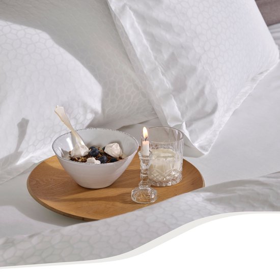 Home by TEMPUR - Topper Spannbetttuch - 180 x 200 x 9 cm - Weiß & Baumwollsatin - Bügel- und trocknerfrei - Luxuriöser Glanz und seidenweicher Schlafkomfort