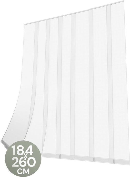 O'DADDY® Fliegengitter Lamellenvorhang - 184x260 cm - Türvorhang - Türtür - Verstellbares Design - Glasfaser - Türgitter Weiß