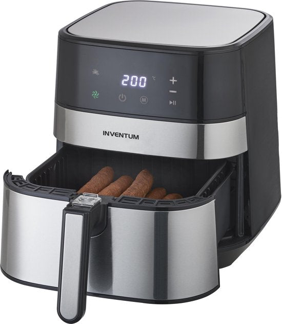 Inventum GF500HLD - Airfryer - Heißluftfritteuse - 5 Liter - 80 bis 200 Grad - PFAS frei - 1700 Watt - Schwarz/Silber - Best Buy März 2025