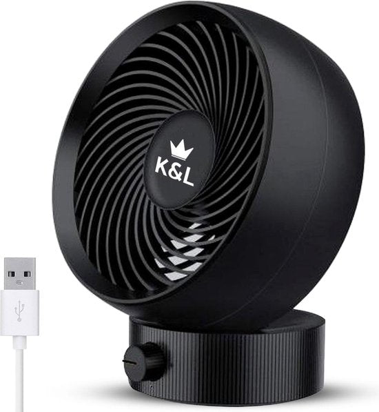 K&L Silent Fan - Tischmodell - USB betrieben - kippbar - Schwarz