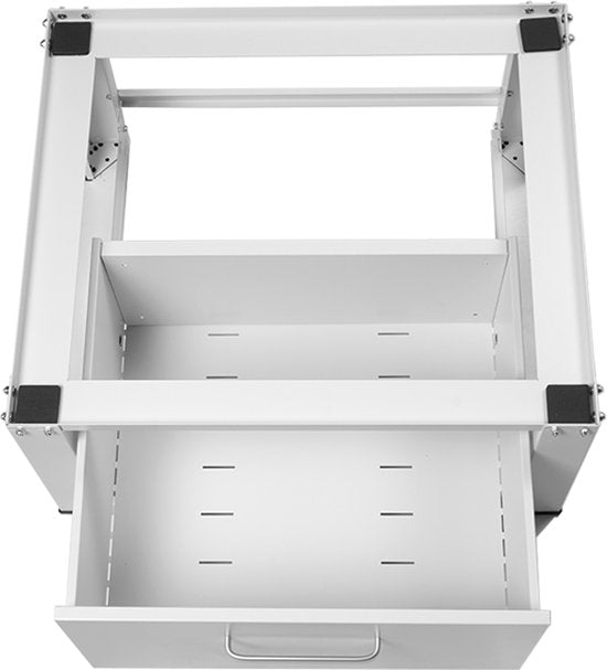Vonia Waschmaschinenaufzug - Waschmaschinenaufzug mit Schublade - Waschmaschinensockel - Waschmaschinenschrank - Waschmaschinenschrank - 63x54x31 - Weiß