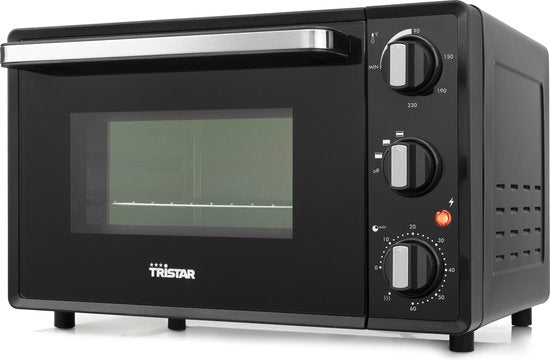 Tristar Freistehender Kompaktbackofen OV-3620 - 19 Liter Backofen - 1300 Watt - Ober- und Unterhitze - Schwarz