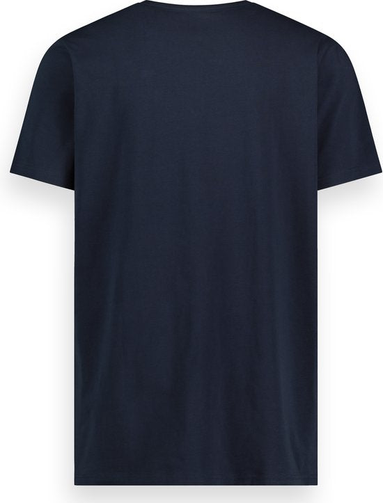 LEBASQ – Davis Herren-T-Shirt – 3er-Pack – mit V-Ausschnitt – extra lang – als Unterhemd geeignet – Marineblau – Größe L