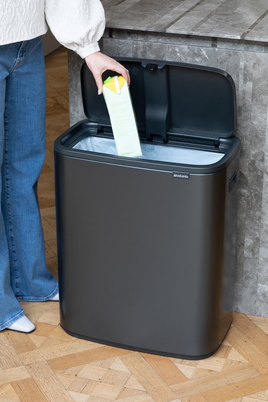 Brabantia Bo Touch Bin Mülleimer - 1 Fach - 60 Liter - Confident Grey