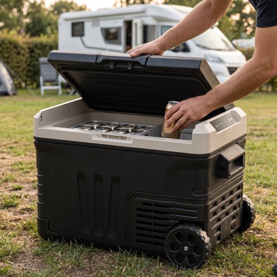 Auronic Electric Cool Box - Kompressor - 35L - 12V und 240 Volt - Camping-Kühlschrank - Frigobox Auto - Schwarz
