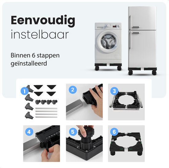 Waschmaschinensockel - Waschmaschinensockel - Schrank - Geeignet für Trockner, Kühlschrank, Geschirrspüler und Gefrierschrank - Für Bosch, Samsung, Miele, AEG, LG, Haier - Verstellbar