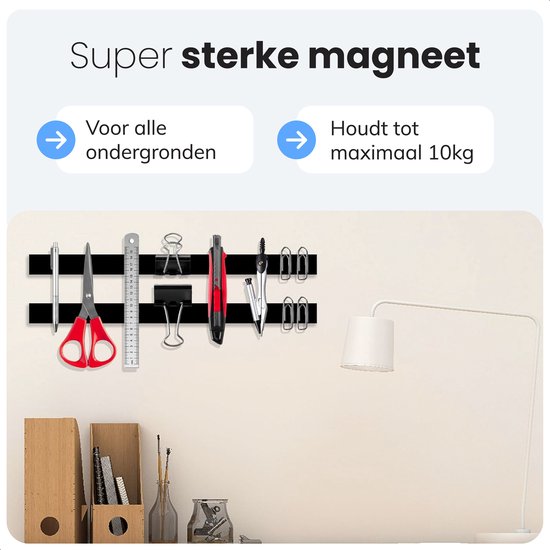 Selbstklebender Magnetstreifen - 12m - 1cm breit - Magnetstreifen - Werkzeuge - Messer - Magnete - Magnetband - Magnetisch - Whiteboard - Klebeband schwarz