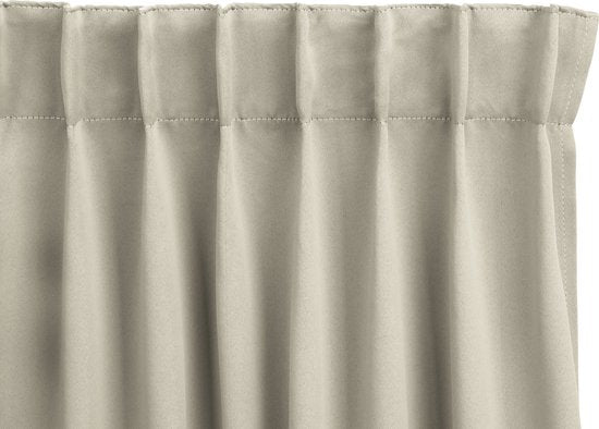 LIFA LIVING Vorhang - Beige - Verdunkelung & Schalldämmung - Vorhänge mit Haken - 100% Polyester - 300 x 250 cm - 1 Stück