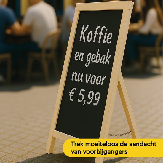 BRASQ Chalkboard Blank - 55x 85 CM - Chalkboard - Werbeschild - Bürgersteigschild - Einseitig - für Innen und Außen - Gastgewerbe