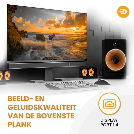 Drivv. Displayport-Kabel - 8K 60Hz - 4K 144 Hz - 32.4GBps - Displayport 1.4 - DP-Kabel - PVC - 1 Meter - Space Grau