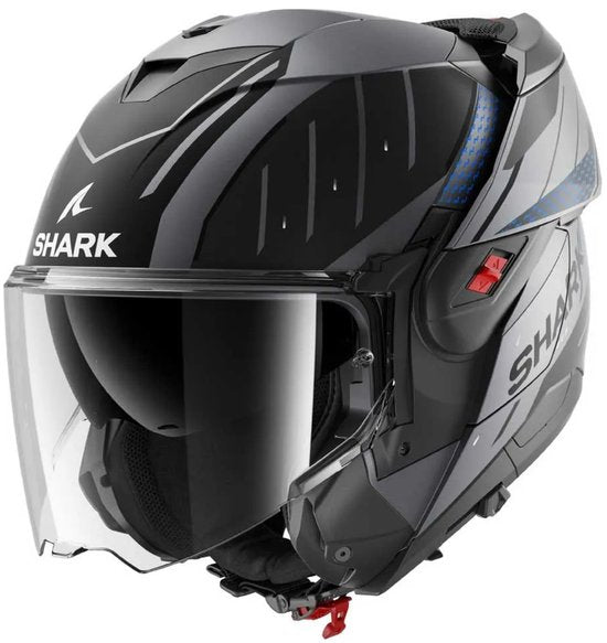 Shark Oxo Systemhelm Motorradhelm Rydger matt anthrazit blau schwarz - Größe XXL