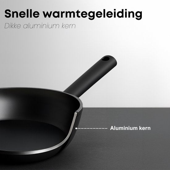 Savore Kitchen Wokpfanne Ø 28 cm - Induktion - PFAS frei - Keramische Antihaftbeschichtung - Wokpfanne - Wokpfannen