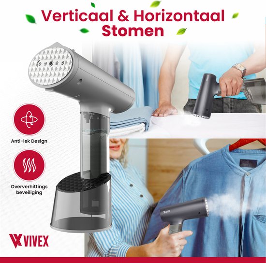 Vivex® Wäschedampfer - Handdampfer für Kleidung und Möbel - Dampfer - kostenloser Aufsatz + Extra-Behälter