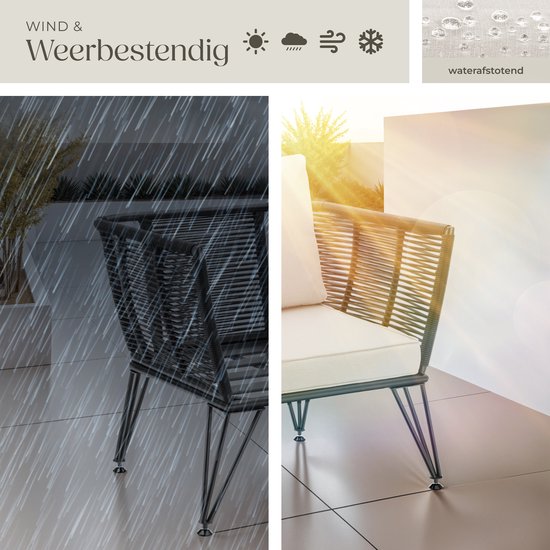tectake 2er-Set Garten-Lounge-Sessel Sundo im Rope-Design - Komfort und Stil - Loungesessel