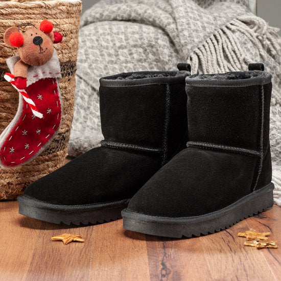 Hausschuhe Damen - Hausschuhe - Damenstiefel - Rutschfest - Memory Foam Fußbett - Schwarz - Größe 41