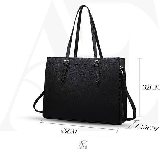 AramaeÂ® - Laptoptasche Damen - Handtasche - Umhängetasche - Bürotasche Damen - inkl. Schultergurt