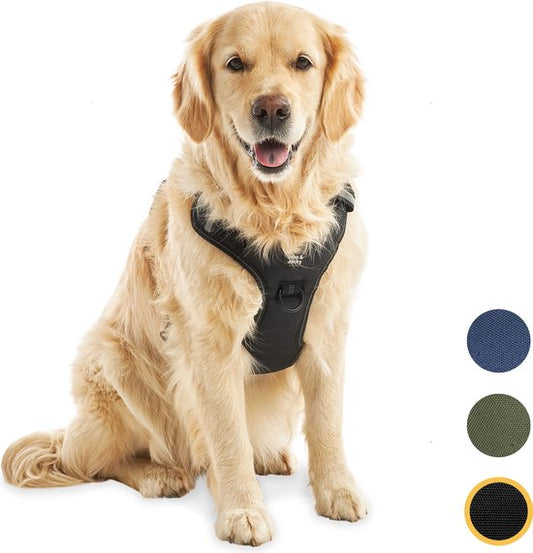 Jake & Jacky Hundegeschirr - Anti-Zug - Y-Form - Reflektierend - Verstellbar - Schwarz - XL