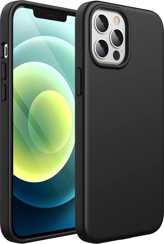 Podec Phone Case Schwarz Geeignet Für iPhone 12 pro max Fall und Bildschirmschutz Schutzglas