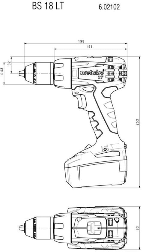 Metabo BS 18 LT Akkuschrauber 18V Li-Ion Gehäuse im MetaLoc-Koffer