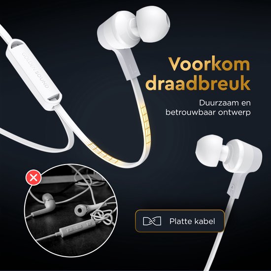 Golden Sound Wired earbuds - Silikonspitzen - 3,5-mm-Klinkenbuchse - Ohrhörer mit Kabel und Mikrofon