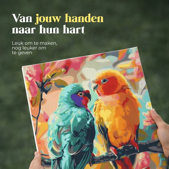 Rubye® Malerei auf Nummer - Papageien für Erwachsene und Kinder - 40x50cm