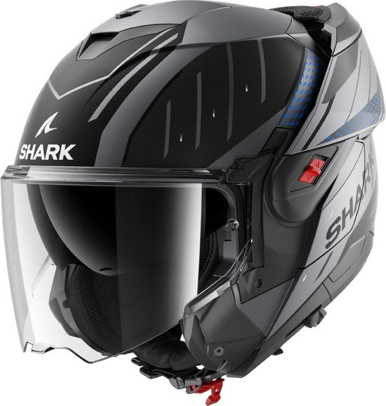 Shark Oxo Systemhelm Motorradhelm Rydger matt anthrazit blau schwarz - Größe XXL