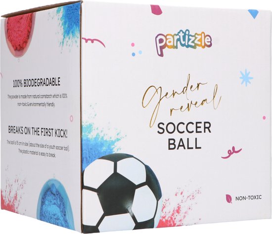 Partizzle Gender Reveal Football - Mit rosa & blauem Puder - Baby Shower Dekorationen - Junge oder Mädchen Party - Alternative Rauchbombe & Rauchpistole - Plastik