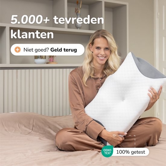 Anti-Schnarch-Kissen - 2er-Pack - Ergonomisch & orthopädisch - Für jede Schlafposition - Kissen gegen Apnoe - Memory Foam Seitenschläfer - 60x40 cm - Alyze