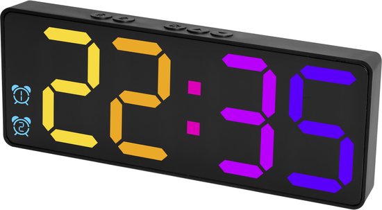 Nuvance - Digitaler Wecker - Digitaluhr - Wecker für Kinder & Erwachsene - Reisewecker - Schlafzimmer - Led-Wecker digital - Wecker - Farbe schwarz
