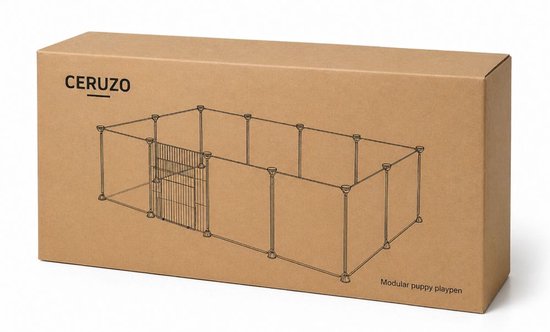 Ceruzo Tierauslauf 12 Paneele - modular - mit Tür - für Kleintiere