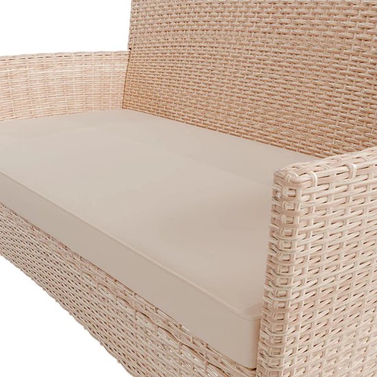 Garten-Set / Lounge-Set Fort Myers - 4 Stück - Polyrotan - Creme / Sand