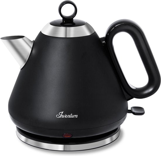 Inventum HW617B - Retro-Wasserkocher - Fassungsvermögen 1,7 Liter - Edelstahl - 2200 Watt - Schwarz/Edelstahl
