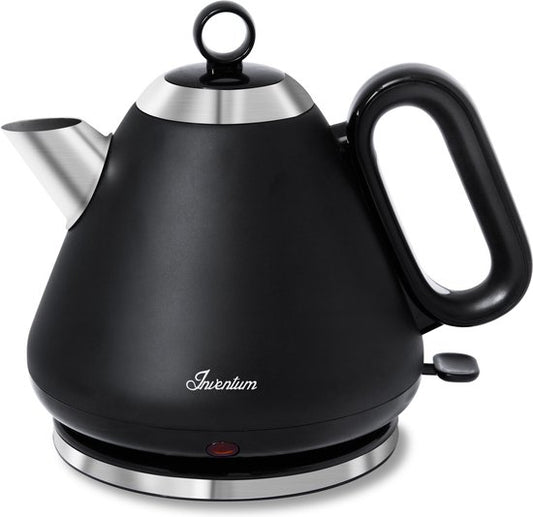 Inventum HW617B - Retro-Wasserkocher - Fassungsvermögen 1,7 Liter - Edelstahl - 2200 Watt - Schwarz/Edelstahl