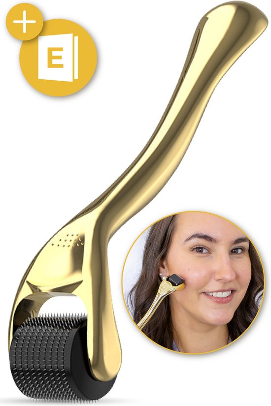 Nuvance - Dermaroller - 540 Mikronadeln von 0,5mm - Inkl. eBook - Derma Roller für die Hautpflege - Bartroller für Haarwuchs - Steril verpackt