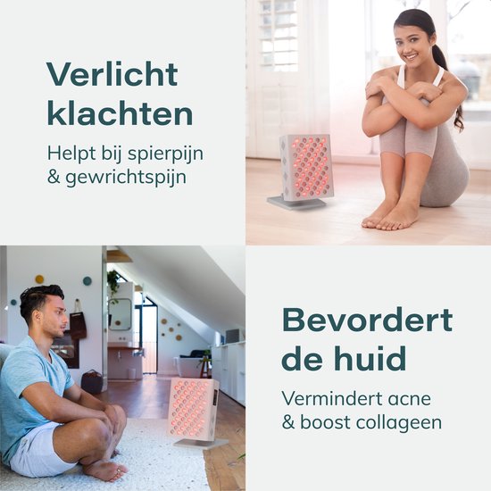 Soft&Silky Infrarotlampe - 300W - 630/850NM - 60LEDs - Infrarottherapie - Rotlichttherapie - Lampe für Muskeln - Lichttherapie - Gesicht - Gelenke - Rotlicht