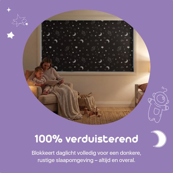 Lunae Tragbarer Verdunkelungsvorhang mit Saugnäpfen – 200 x 130 cm – Verdunkelungsstoff in Schwarz – 100 % lichtundurchlässiger Blackout-Vorhang – Alternative zu verdunkelnder Fensterfolie – Verdunkelungsvorhänge