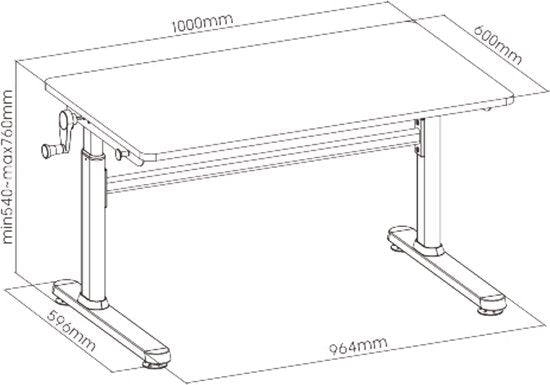 Kinderschreibtisch - Ergonomisch höhenverstellbar - Schultisch - Weiß