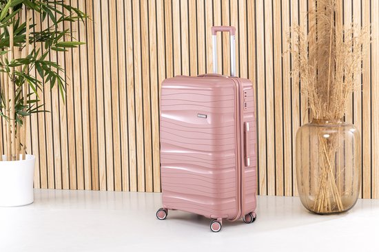 SKYCASES Travelin' Charm - 28-inch großer Reisekoffer - Zahlenschloss - 75 x 51 x 31 cm - 98L - Leicht, wasserdicht & langlebig - Pink