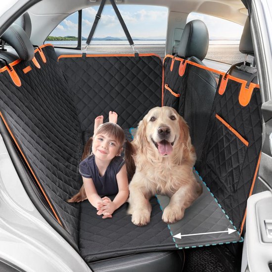 Jake und Jacky Hundedecke XXL mit Rücksitzverlängerung - Autoteppich Hund mit hartem Boden - Autoschutzdecke - Hundedecke - Inklusive Auto-Matte & Aufbewahrungstasche