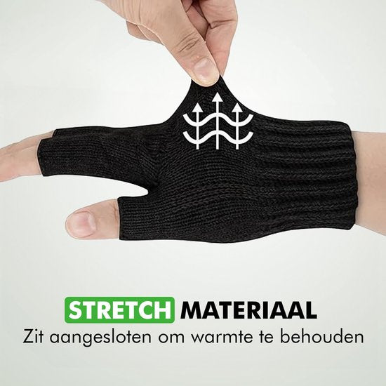 Travelhawk Fingerlose Handschuhe - Damen und Herren - Fingerlose Handschuhe - Einheitsgröße - Schwarz