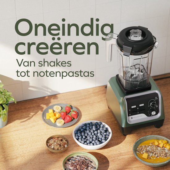 KitchenBrothers Power Blender - 1600W - 2L - Smoothie Maker - Eiszerkleinerer - Pastellgrün