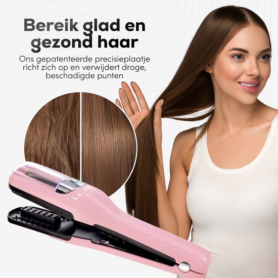 La Nou® Split Remover 4 Haarspitzenentferner - Inkl. Zubehör - Für gespaltene Haare - Haarspitzen-Trimmer - Pink
