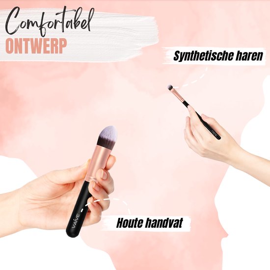 VAIVE Makeup Pinsel Set - Foundation Pinsel - Lidschattenpinsel - Puderpinsel - Makeup Pinsel - Pinselsets - Augenbrauenpinsel