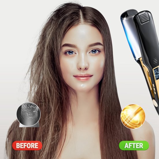 Sansbeauté® Professionelles Glätteisen - 2 in 1 - Lockenstab - Haarglätter - Schnelles Aufwärmen - 80℃ bis 230℃ - Glätten & Locken - ION-Technologie